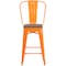 Flash Furniture Orange Metal Counter Stool, 24", PK4 4-CH-31320-24GB-OR-WD-GG - alternate 6